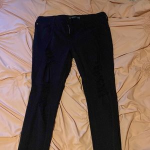 Black express ripped jean jeggings
